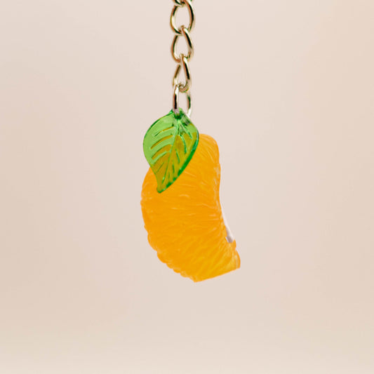 Tangerine Slice Keychain